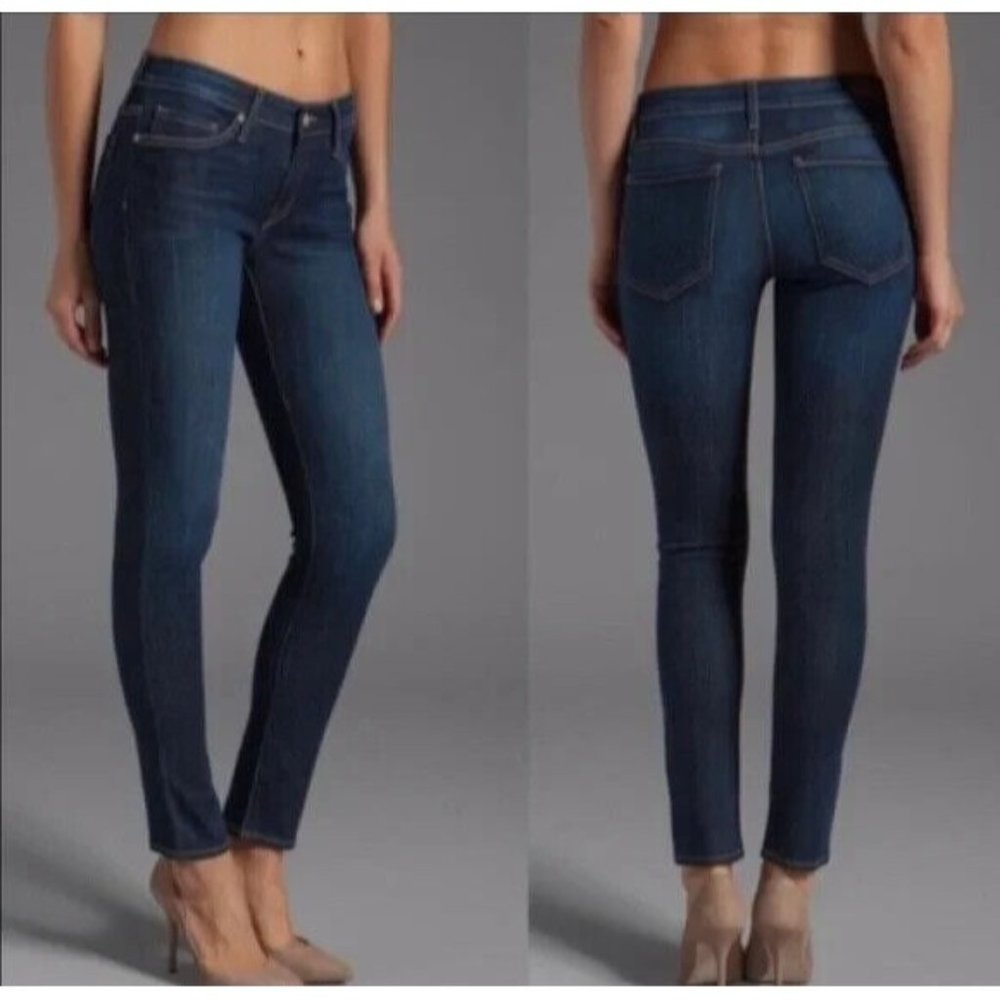 JOIE by Revolve $218 Mid-Rise Skinny Jeans in Blue Slate‎ Dark Wash Size 25